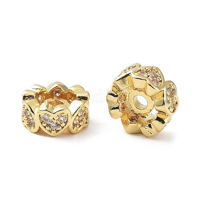 Латунные микро проложить кубического циркония бусы KK-A189-03G-01-1