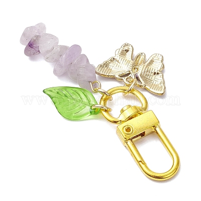 Подвесные украшения из натуральной лавандовой аметистовой крошки HJEW-JM03258-03-1