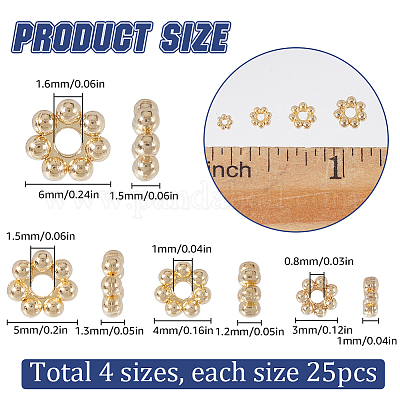 100 шт. 4 стиля 304 нержавеющая сталь разделительные бусины FIND-SC0011-22-1