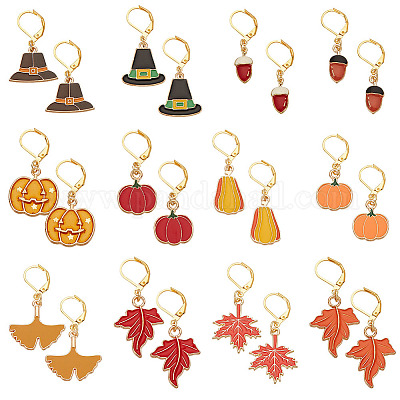 24шт 12 стиля подвеска из сплава эмали украшения HJEW-PH01903-1