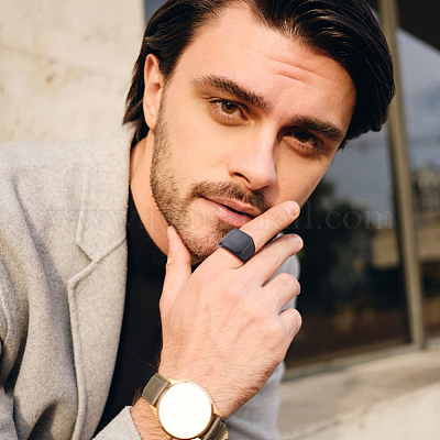 10 шт. 10 стиля латунных прямоугольных перстней-печаток RJEW-AN0001-16-1