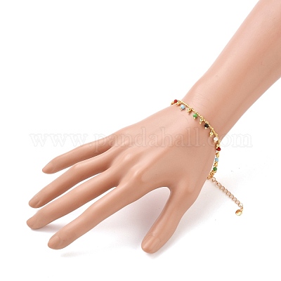 Стекло шарм браслеты BJEW-JB05600-03-1