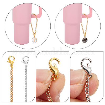 Плоские круглые подвески из эмалевого сплава с буквами AJEW-AB00184-20-1