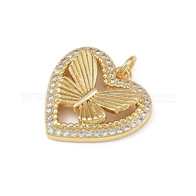 Латунные микропаве прозрачные подвески с фианитом KK-S528-15G-1