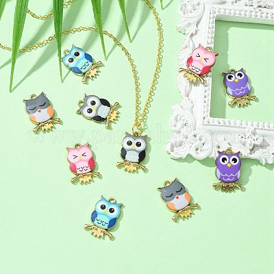 Подвески из сплава с принтом 10 цветов FIND-YW0004-46A-1