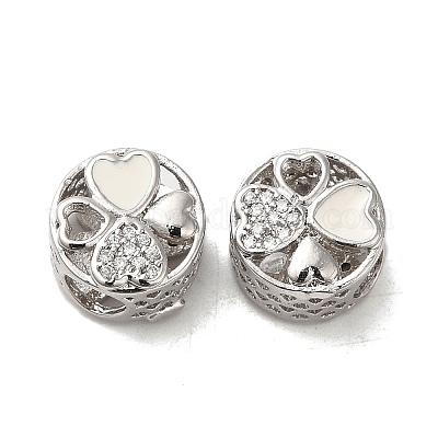 Латунные европейские бусины с эмалью кубического циркония KK-K275-06P-1