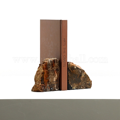 Декоративные подставки для книг из натурального окаменелого дерева&nbsp;AJEW-H157-11-1