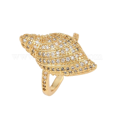 Манжеты из латуни с микро паве кубический цирконий для женщин RJEW-L132-03G-01-1