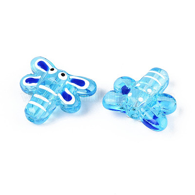 Эмалевые бусины ручной работы в технике лэмпворк LAMP-T023-26D-1