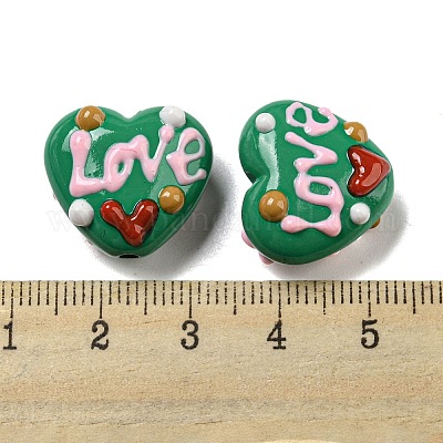 Ручная роспись акрилом с эмалевыми бусинами MACR-D031-06B-1