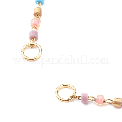 Изготовление браслета из бисера из стеклянных звеньев AJEW-JB00921-05-1