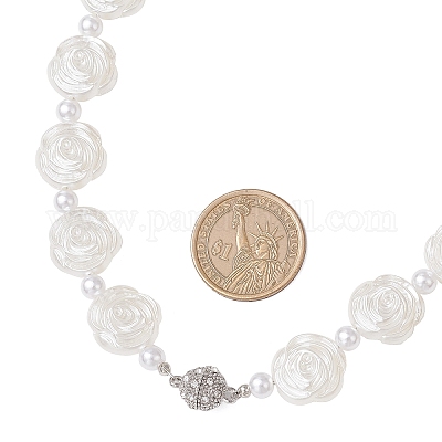 Магнитные застежки из пластика АБС с имитацией жемчуга и сплава для подхватов для штор HJEW-JM03410-02-1