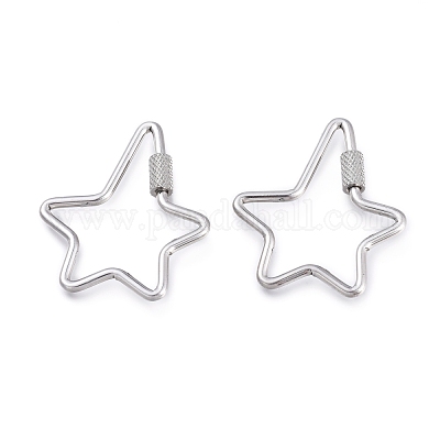 Подвески-карабинчики с винтовым замком из нержавеющей стали 304 STAS-K192-05P-1