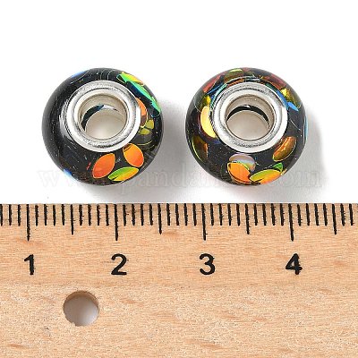 Прозрачные европейские бусины-рондель из смолы RESI-S023-29-1