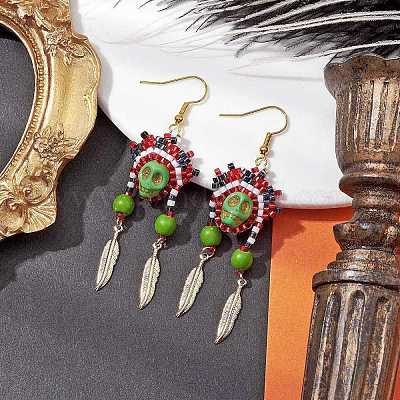 Железная болтающаяся серьга EJEW-MZ00189-02-1