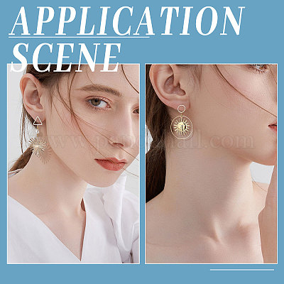 12 шт. 3-х стильные латунные серьги-гвоздики с петлей DIY-BBC0001-03-1