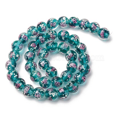 Светящиеся бусины ручной работы из искусственного песка в технике лэмпворк LAMP-B028-03P-10mm-1