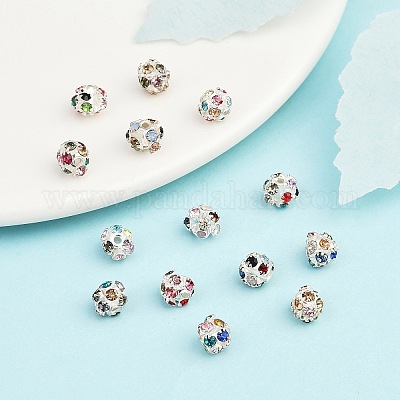 Латунные бусины со стразами  RB-H034-6-1