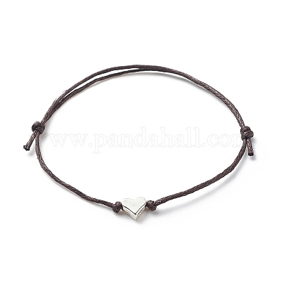 Silver Lockit Beads Bracelet, Silver and Black Polyester Cord