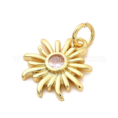 Солнце латунных микро проложить Цирконом подвески KK-C134-11G-03-1