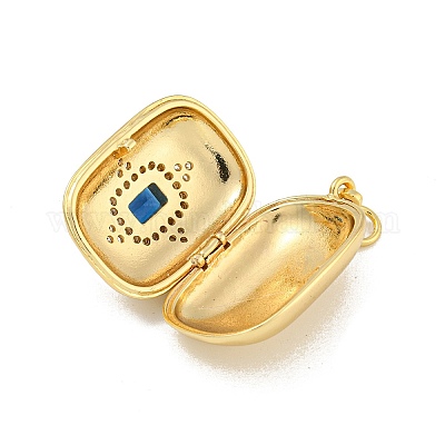 Подвески в виде медальонов из латуни с кубическим цирконием KK-N254-93G-G-1