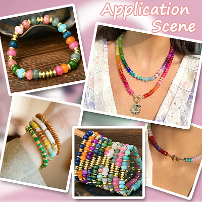 2 нить бусин из натурального окрашенного белого нефрита G-PA0001-23C-1