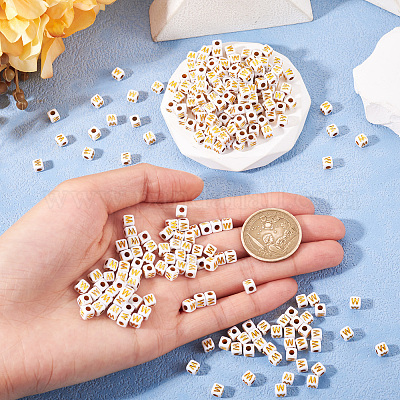 Непрозрачные акриловые бусины MACR-TAG0001-07W-1