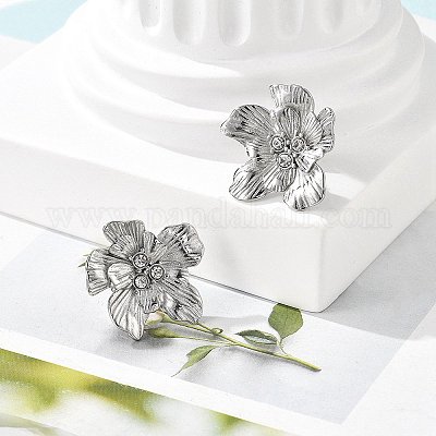 Серьги-гвоздики из нержавеющей стали 304 EJEW-M072-01P-1