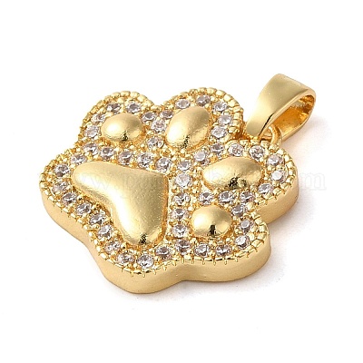 Латунные микропаве прозрачные подвески с фианитом KK-G483-01G-1