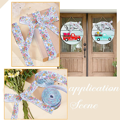 Лента из полиэстера с пасхальным принтом OCOR-WH0077-79A-1