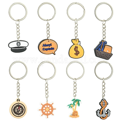 8шт 8 стиля мультяшный ПВХ брелок-подвеска KEYC-FS0001-07-1