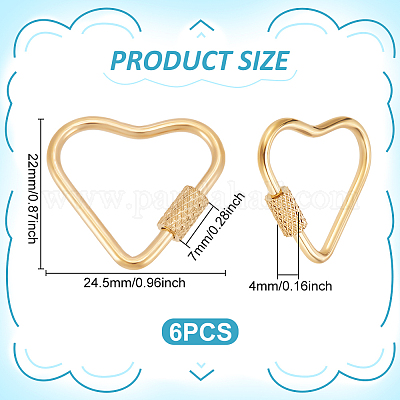 6 шт. подвески-замки с винтовым карабином из нержавеющей стали 304 STAS-UN0063-98-1