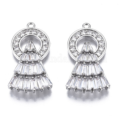 Латунные микропаве прозрачные подвески с фианитом ZIRC-S069-036P-1