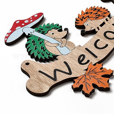 Большие подвески из дерева с односторонним принтом WOOD-I010-12E-1