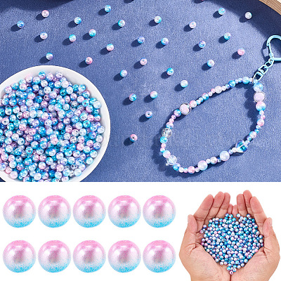 Абс пластмасса имитация жемчужина круглые бусины&nbsp;SACR-SP0001-31B-02-1