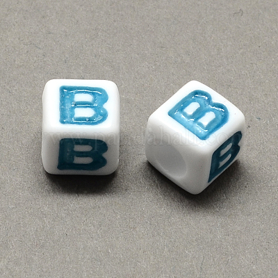 Большой дыра красочный акрил письмо европейский бисер SACR-Q104-02B-1