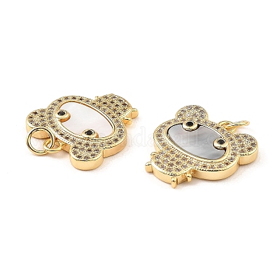 Латунь с фианитами и подвесками-ракушками KK-K342-01G-1