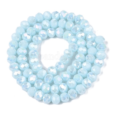 Стеклянные бусины с гальваническим покрытием  EGLA-A044-P6mm-B06-1