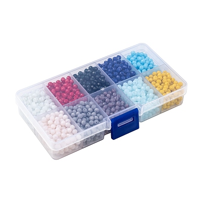 Непрозрачные однотонные стеклянные бусины EGLA-X0006-01D-4mm-1