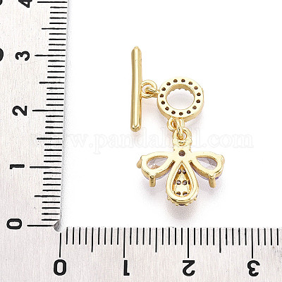 Застежки-кнопки из золотой латуни с микропаве из циркония KK-B100-039G-1