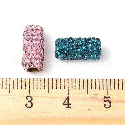 Латунные бусины из стразов и глины KK-P305-07B-G-1