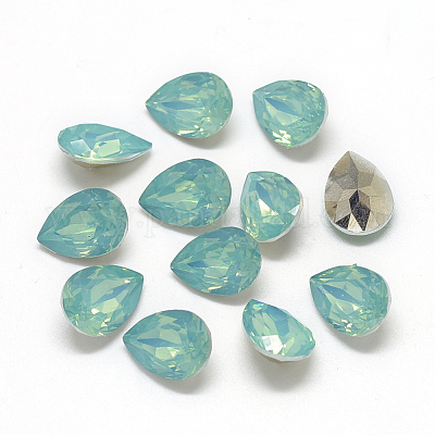 Cabochons en résine avec strass de dos avec point&nbsp;RESI-T014-10x14mm-A20-1