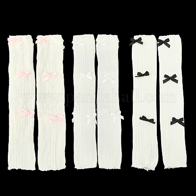 3 пара 3-х стилевых хлопковых рукавов-ножек с бантом AJEW-CY0001-28-1