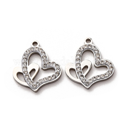 Подвески из нержавеющей стали 304 со стразами из глины STAS-P406-17H-P-1