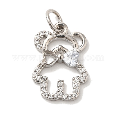 Латунные микро проложить кубического циркония подвески KK-C072-45P-1