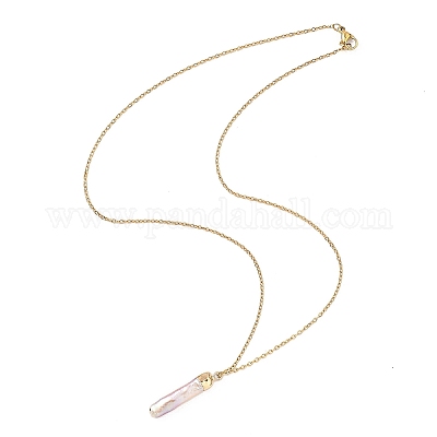 Ожерелья с подвесками из натурального жемчуга кеши с гальваническим покрытием NJEW-JN05604-01-1