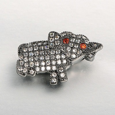 Бусины из латуни и кубического циркония ZIRC-J004-22B-1