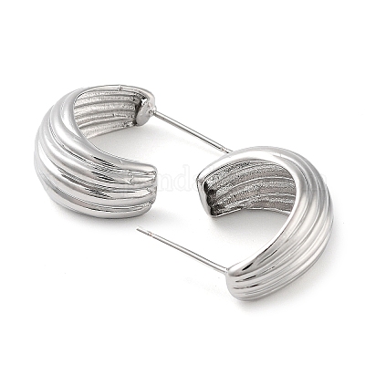 Серьги латунные гвоздики EJEW-K276-02P-1