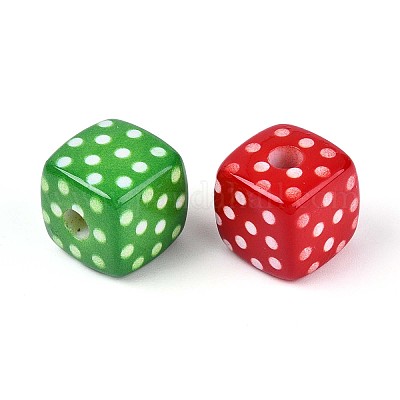 Непрозрачные печатные бусы акриловые OACR-T029-10M-1