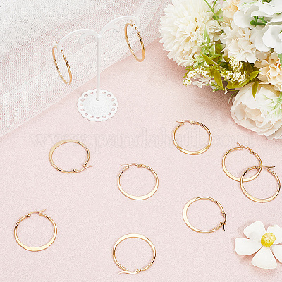 5 пара серег-колец из нержавеющей стали 304 EJEW-BBC0001-92-1